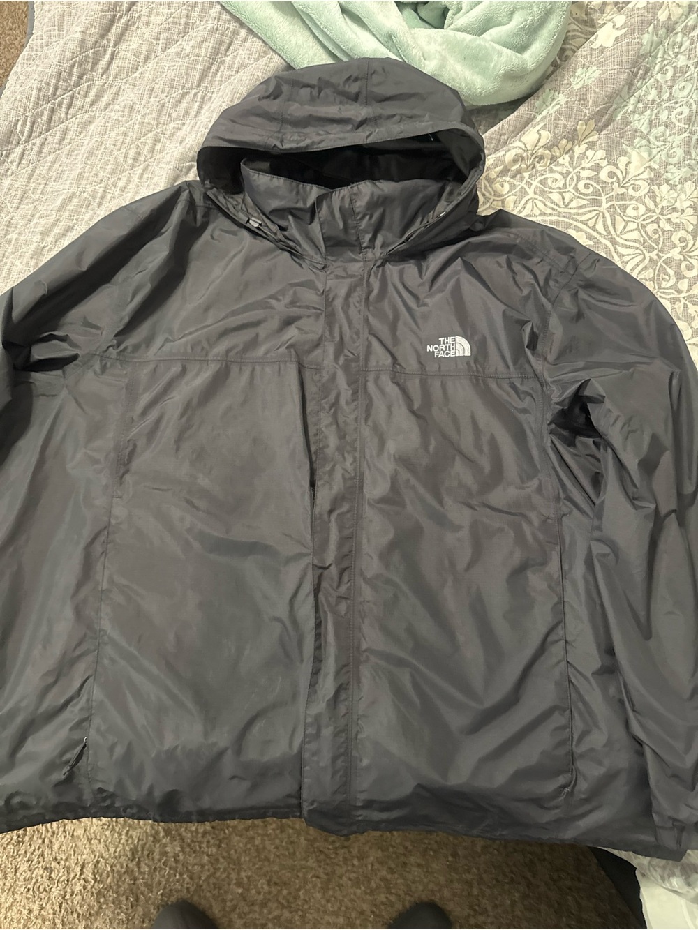 The North Face Men's Hooded Windbreaker Jacket - Black size 5X